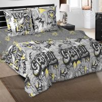«Стрит-Арт» (DE LUXE) постельное белье Поплин 2-х спальный с евро