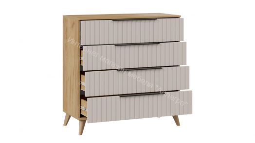 Комод «Хилтон» с опорами Бук матовый, Дуб Крафт золотой, Мокко матовый