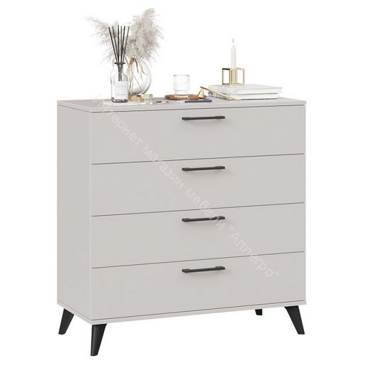 Комод «Нео» с опорами Черный матовый, Кашемир