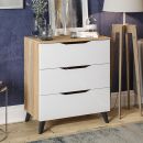 Комод тип 3 с опорами Черный матовый, Дуб Сонома, Белый ясень