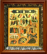 Икона Величит Душа Моя Господа в киоте с басмой Виноградная Лоза (UV-печать)(30174)