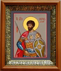 Икона Виктор Дамасский в киоте с басмой Виноградная Лоза (UV-печать)(33042)