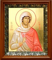 Икона Виктория Кордувийская в киоте с басмой Виноградная Лоза (UV-печать)(30184)