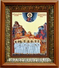 Икона Вифлеемские младенцы в киоте с басмой Виноградная Лоза (UV-печать)(33045)