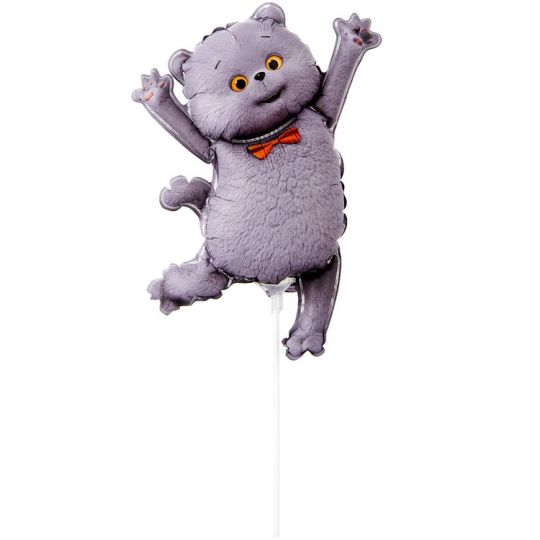 Басик на палочке шар малый фольгированный с воздухом