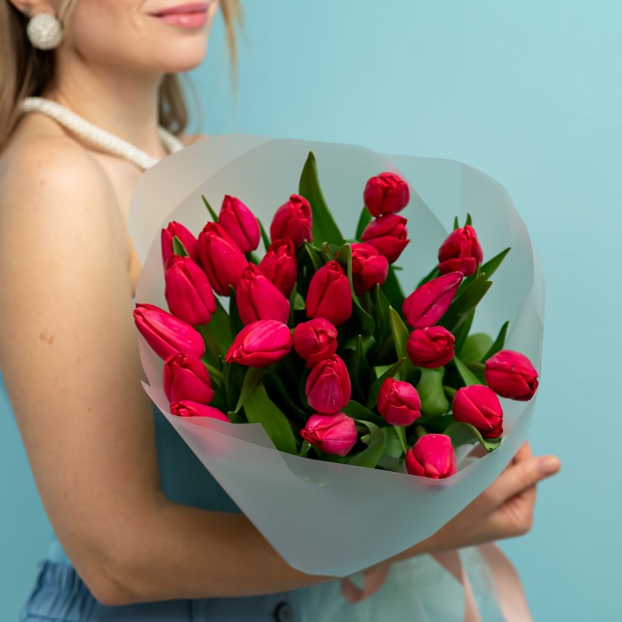 Тюльпан розовый 25 шт