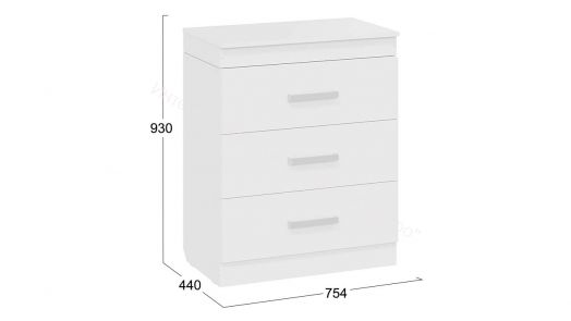 Комод со встроенной гладильной доской Белый Ясень