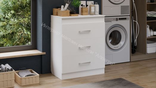 Комод со встроенной гладильной доской Белый Ясень