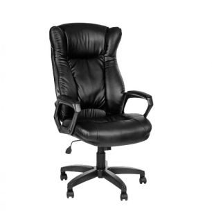 Кресло Адмирал ультра, мех. качания, кожзам черный, мягкие подлокотники