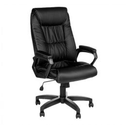 Кресло Ромул ультра, мех. качания, кожзам черный, мягкие подлокотники