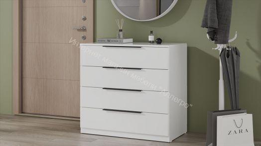 Комод «Тесса» - 201.002.000 Белый Жемчуг, Белый глянец