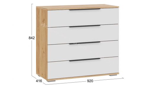 Комод «Джоли» - 405.003.000 Дуб Крафт золотой, Белый матовый