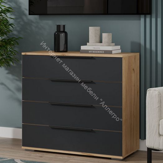 Комод «Джоли» - 405.003.000 Дуб Крафт золотой, Графит матовый
