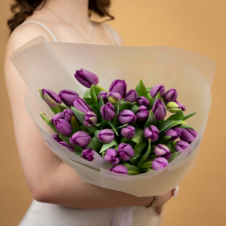 Тюльпаны фиолетовые 35шт