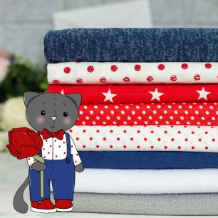 Набор Мартовский котик (сине-красный)