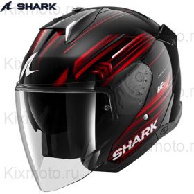 Шлем Shark Skwal i3 Jet Light-Blur, чёрно-красный