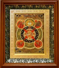 Икона Всевидящее Око в киоте с басмой Виноградная Лоза (UV-печать)(30218)