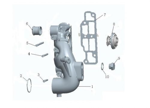 Корпус термостата 2 Howo, Sitrak MC11, MC13