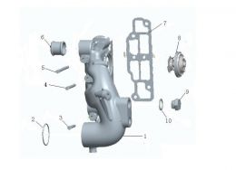 Корпус термостата 2 Howo, Sitrak MC11, MC13