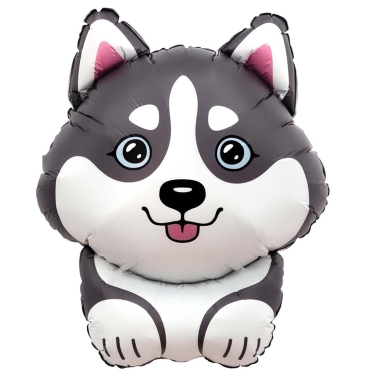 Хаски фигурный шар фольгированный с гелием