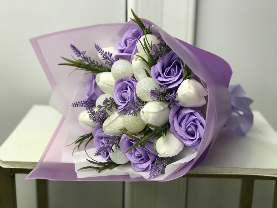 Букет из мыльных цветов "Лаванда"