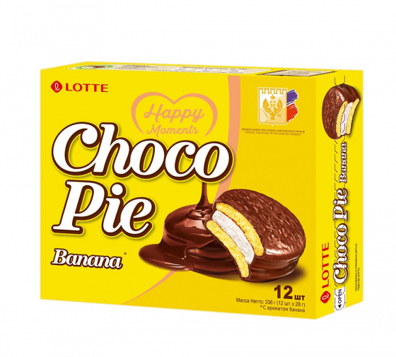 Печенье ChocoPie банан 12шт. Lotte