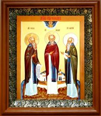 Икона Герман Соловецкий в киоте с басмой Виноградная Лоза (UV-печать)(30259)