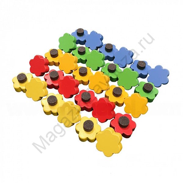 Фишки цветочки 30 штук для стеновых панелей ТЕТРИС