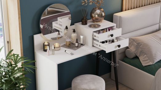 Стол туалетный «Стилтон» Тип 1 Белый, Черный муар