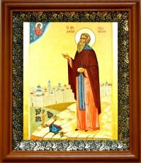 Икона Давид Гареджийский в киоте с басмой Виноградная Лоза (UV-печать)(30280)