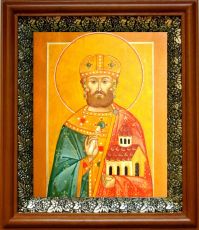 Икона Давид Строитель в киоте с басмой Виноградная Лоза (UV-печать)(30285)