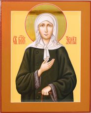 Рукописная икона Ксения Петербургская 17х21см (нимб сусальное золото с ковчегом)