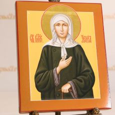 Рукописная икона Ксения Петербургская 17х21см (нимб сусальное золото с ковчегом)