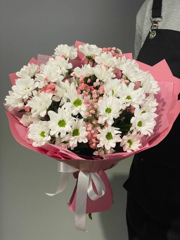 Букет из белых хризантем "Для самой нежной"