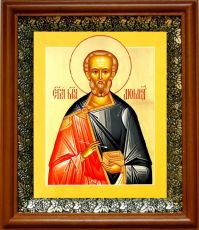 Икона Диомид Тарсянин в киоте с басмой Виноградная Лоза (UV-печать)(30320)