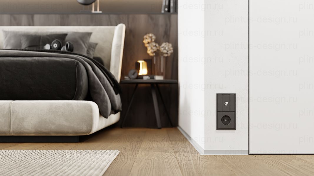 L-образный щелевой плинтус ФЕСО серебро анодированный