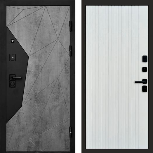 Входная дверь Termo-door Авангард Бетон - FLAT Белый софт