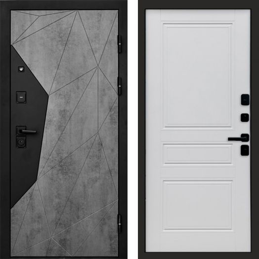 Входная дверь Termo-door Авангард Бетон - Классик Белый софт