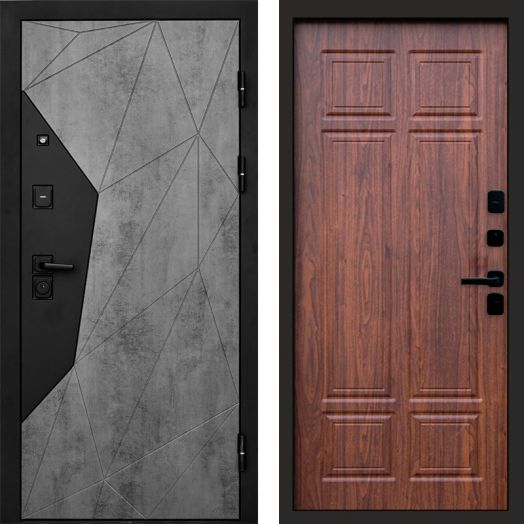 Входная дверь Termo-door Авангард Бетон - Орех премиум