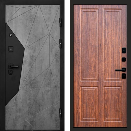 Входная дверь Termo-door Авангард Бетон - Орех стандарт