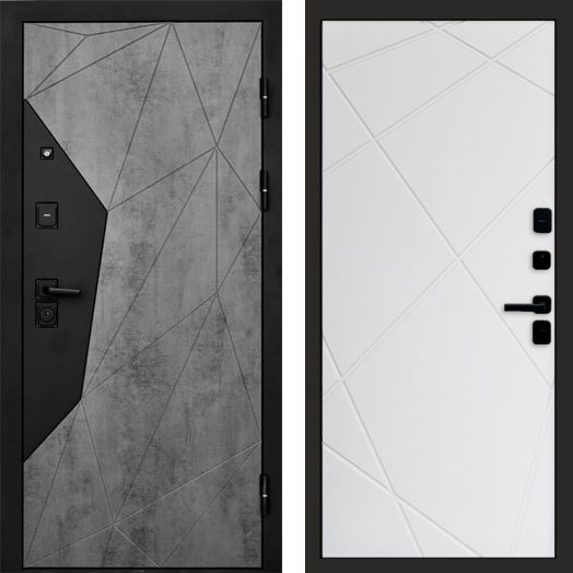 Входная дверь Termo-door Авангард Бетон - Лучи Белый