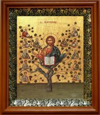 Икона Древо Жизни (Виноградная Лоза) в киоте с басмой Виноградная Лоза (UV-печать)(30330)