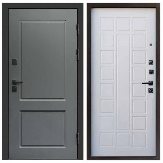 Входная дверь Termo-door Верона Грей - Престиж Белое дерево