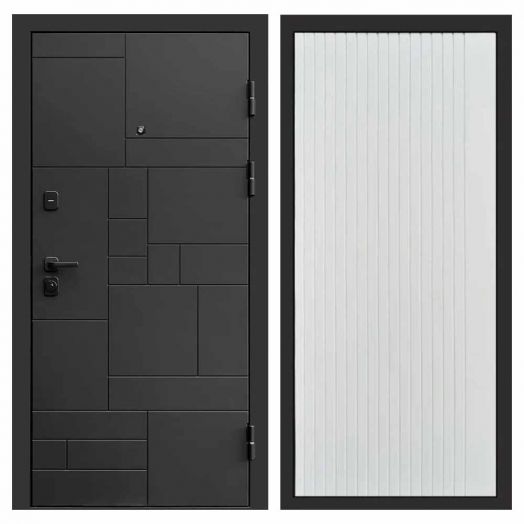 Входная дверь Termo-door Квадро Black - FLAT Белый софт