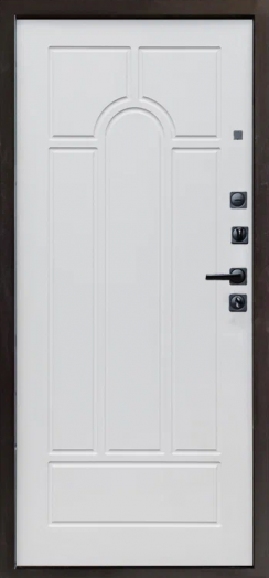 Входная дверь Termo-door Квадро Black - Арка Белое дерево