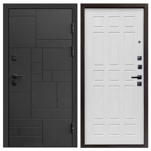 Входная дверь Termo-door Квадро Black - Спарта Белое дерево