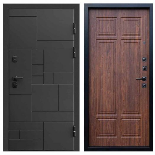 Входная дверь Termo-door Квадро Black - Орех премиум