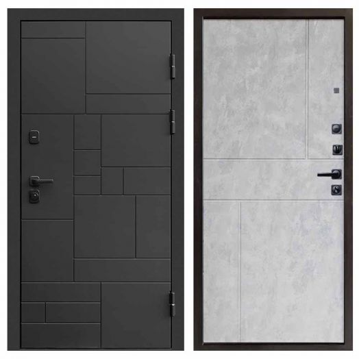 Входная дверь Termo-door Квадро Black - Горизонт Бетон светлый
