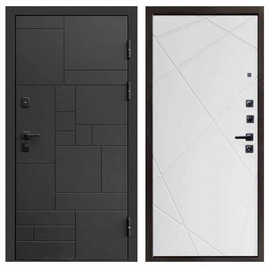 Входная дверь Termo-door Квадро Black - Лучи Белый