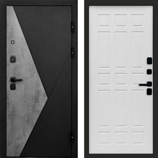 Входная дверь Termo-door Матрикс Бетон - Спарта Белое дерево